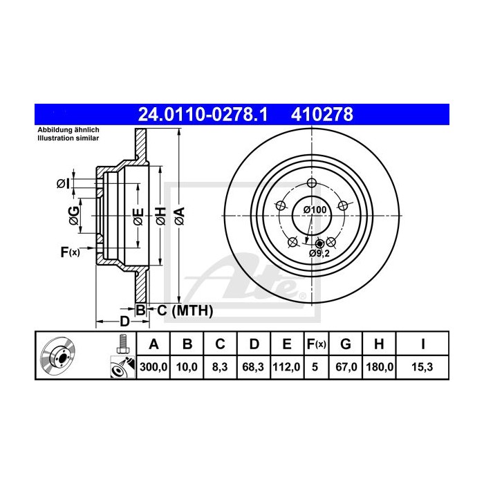ATE Bremsscheibe 24.0110-0278.1