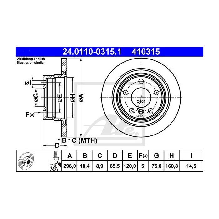 ATE Bremsscheibe 24.0110-0315.1