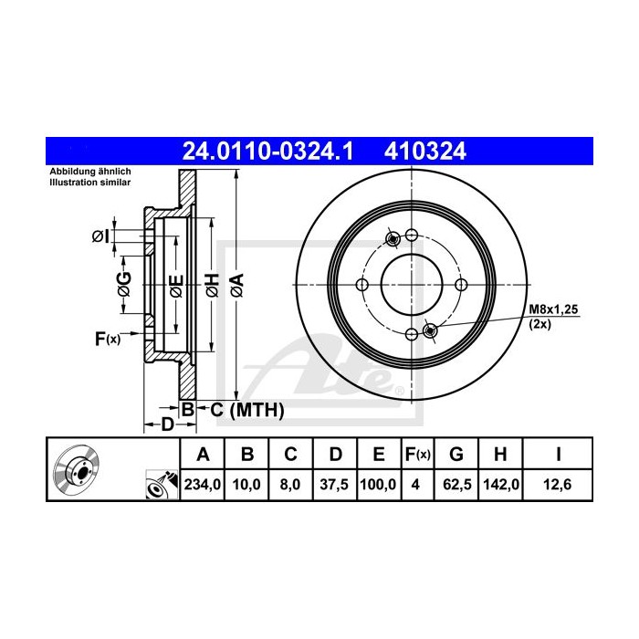 ATE Bremsscheibe 24.0110-0324.1