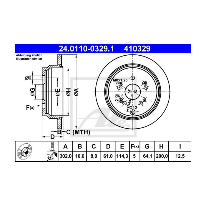 ATE Bremsscheibe 24.0110-0329.1
