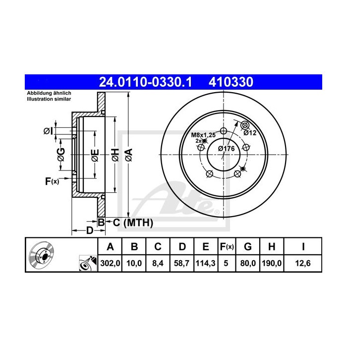 ATE Bremsscheibe 24.0110-0330.1