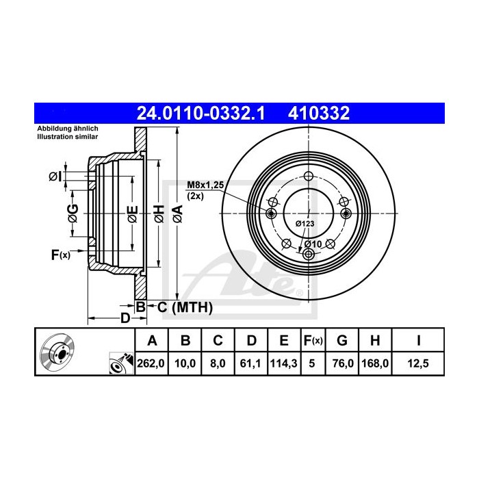 ATE Bremsscheibe 24.0110-0332.1