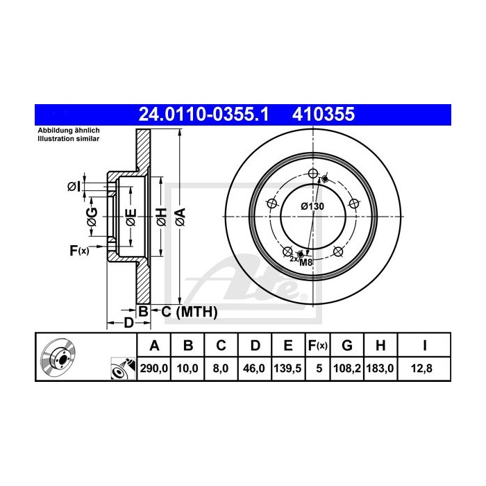 ATE Bremsscheibe 24.0110-0355.1