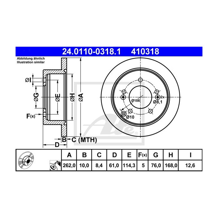 ATE Bremsscheibe 24.0110-0318.1