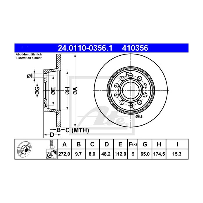 ATE Bremsscheibe 24.0110-0356.1