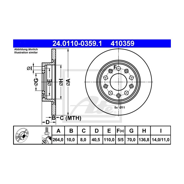 ATE Bremsscheibe 24.0110-0359.1