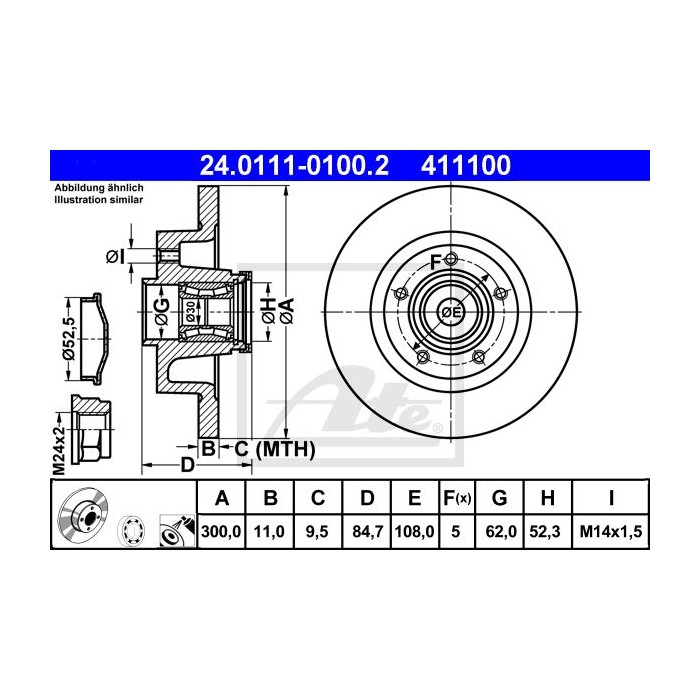 ATE Bremsscheibe 24.0111-0100.2