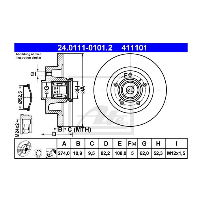ATE Bremsscheibe 24.0111-0101.2