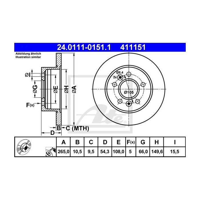 ATE Bremsscheibe 24.0111-0151.1