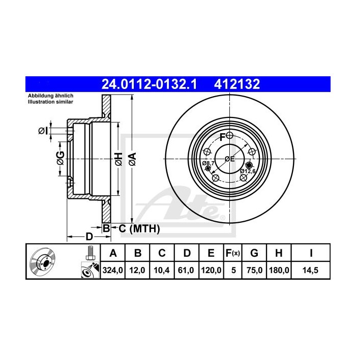 ATE Bremsscheibe 24.0112-0132.1