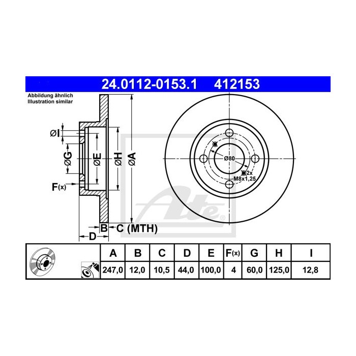ATE Bremsscheibe 24.0112-0153.1