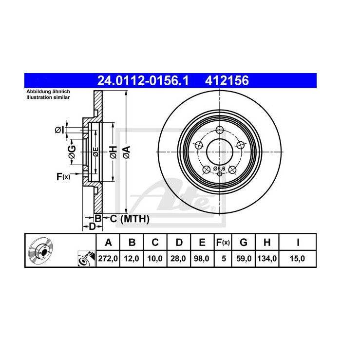 ATE Bremsscheibe 24.0112-0156.1