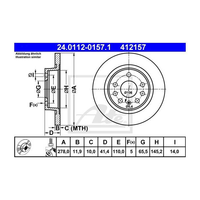 ATE Bremsscheibe 24.0112-0157.1