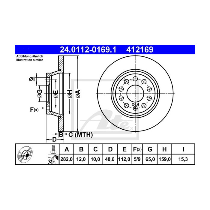 ATE Bremsscheibe 24.0112-0169.1