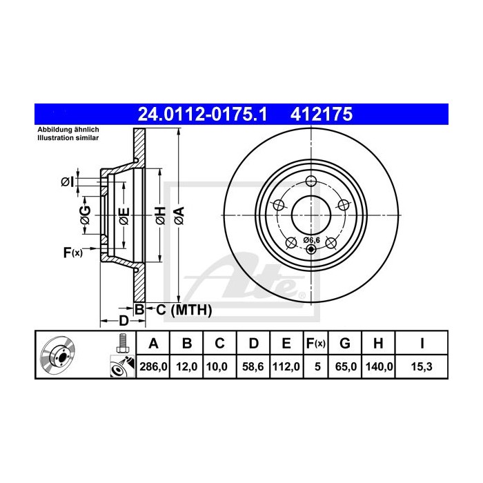 ATE Bremsscheibe 24.0112-0175.1