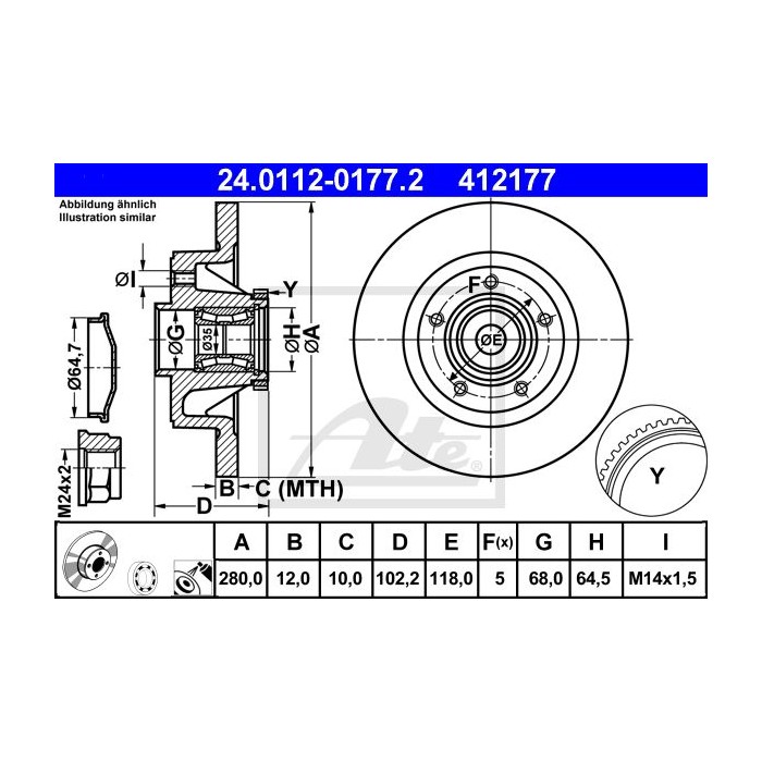 ATE Bremsscheibe 24.0112-0177.2