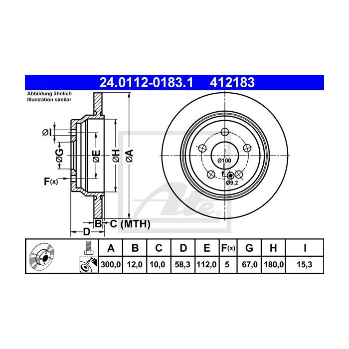 ATE Bremsscheibe 24.0112-0183.1