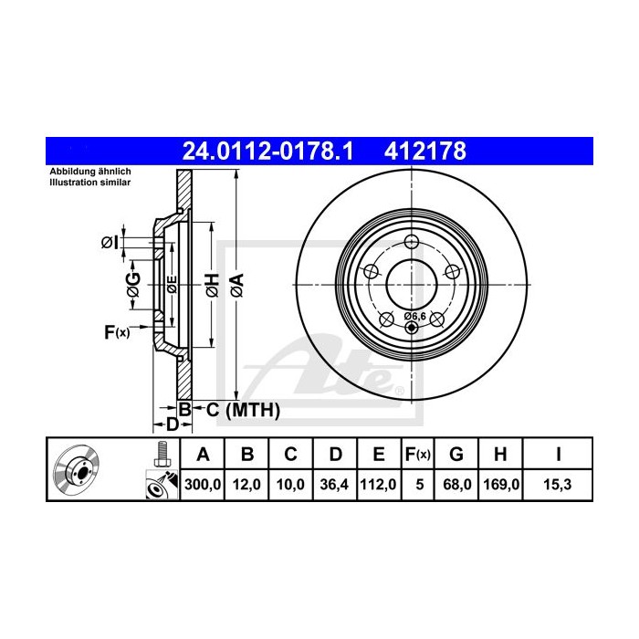 ATE Bremsscheibe 24.0112-0178.1