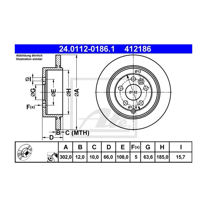 ATE Bremsscheibe 24.0112-0186.1