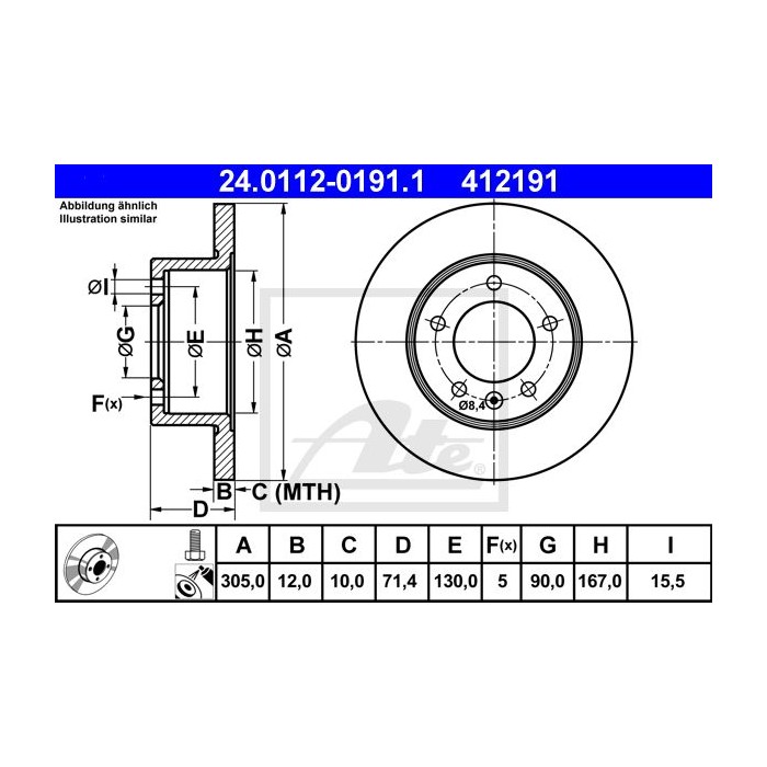ATE Bremsscheibe 24.0112-0191.1