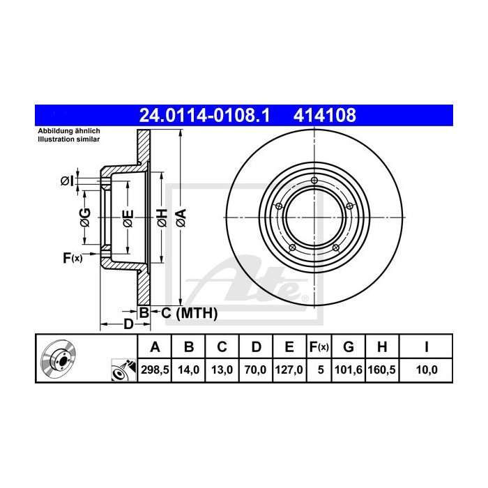 ATE Bremsscheibe 24.0114-0108.1