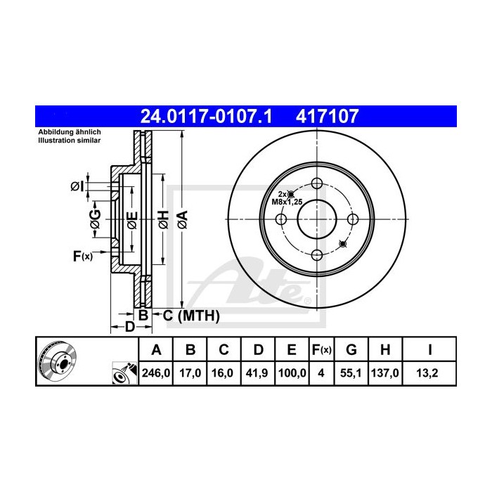 ATE Bremsscheibe 24.0117-0107.1