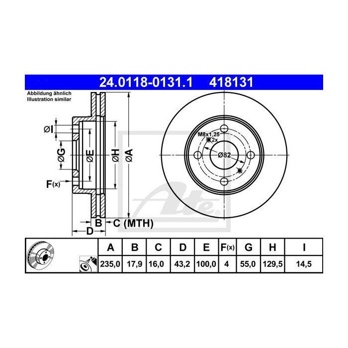 ATE Bremsscheibe 24.0118-0131.1