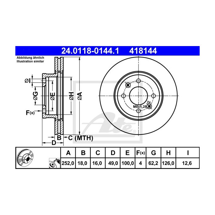 ATE Bremsscheibe 24.0118-0144.1