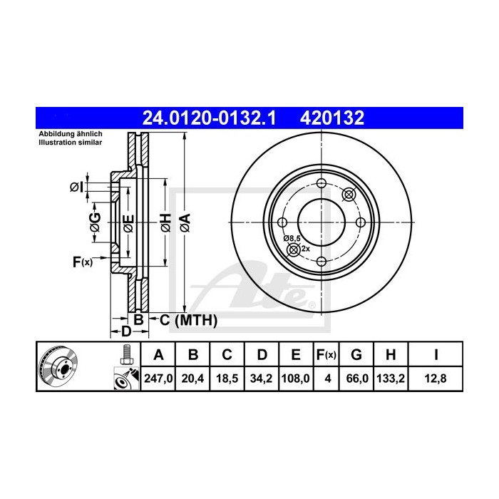 ATE Bremsscheibe 24.0120-0132.1