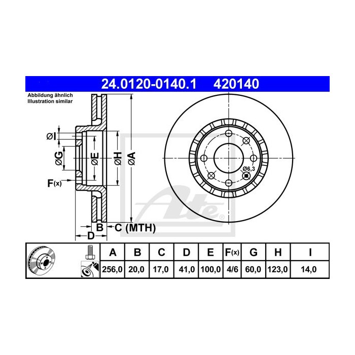 ATE Bremsscheibe 24.0120-0140.1