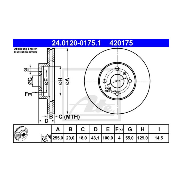 ATE Bremsscheibe 24.0120-0175.1
