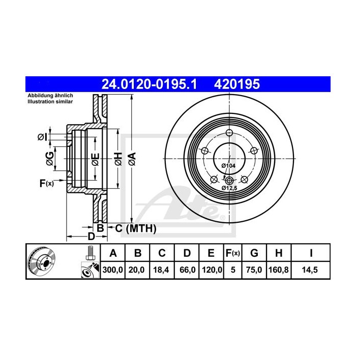 ATE Bremsscheibe 24.0120-0195.1