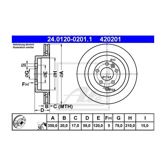 ATE Bremsscheibe 24.0120-0201.1