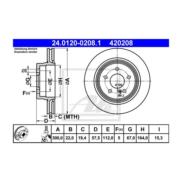 ATE Bremsscheibe 24.0120-0208.1