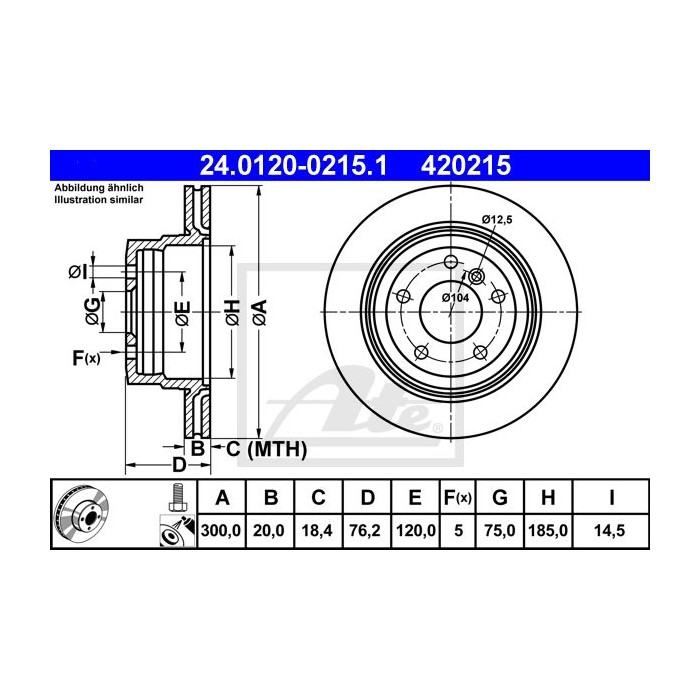 ATE Bremsscheibe 24.0120-0215.1
