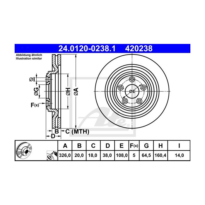 ATE Bremsscheibe 24.0120-0238.1