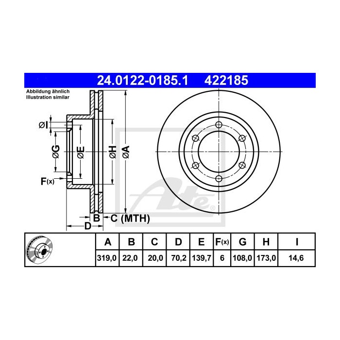 ATE Bremsscheibe 24.0122-0185.1
