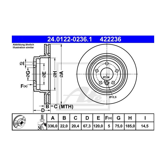 ATE Bremsscheibe 24.0122-0236.1