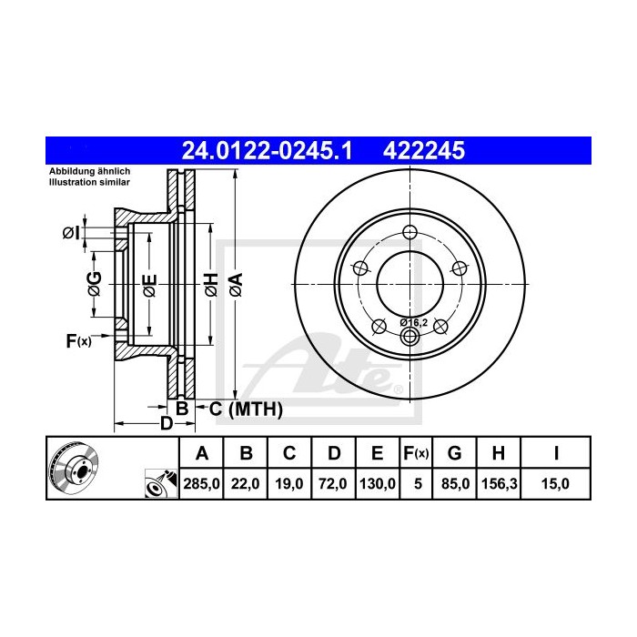 ATE Bremsscheibe 24.0122-0245.1