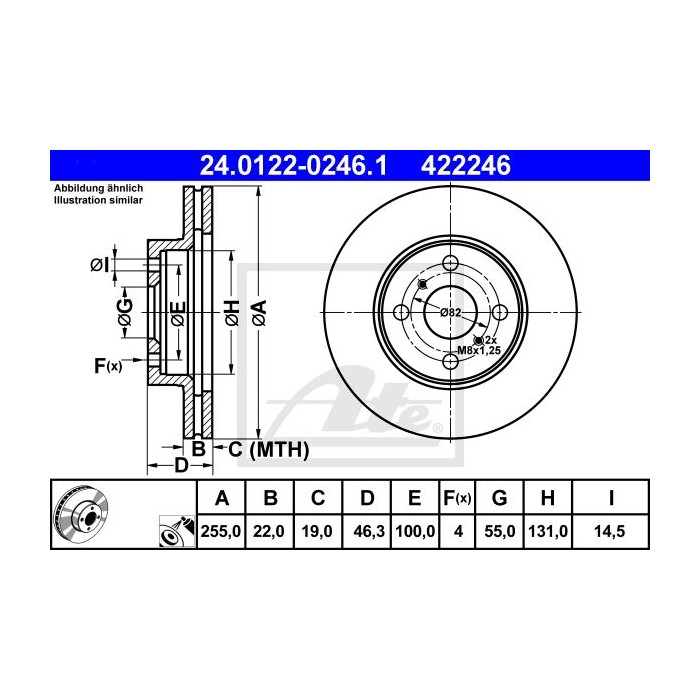 ATE Bremsscheibe 24.0122-0246.1