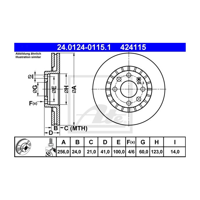 ATE Bremsscheibe 24.0124-0115.1