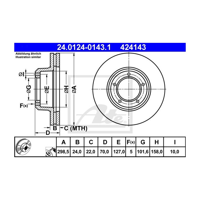 ATE Bremsscheibe 24.0124-0143.1