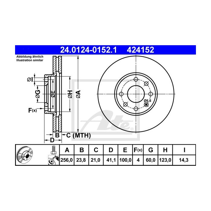 ATE Bremsscheibe 24.0124-0152.1