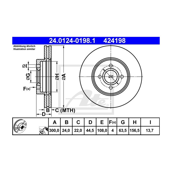 ATE Bremsscheibe 24.0124-0198.1