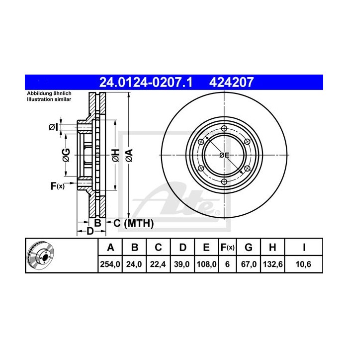ATE Bremsscheibe 24.0124-0207.1