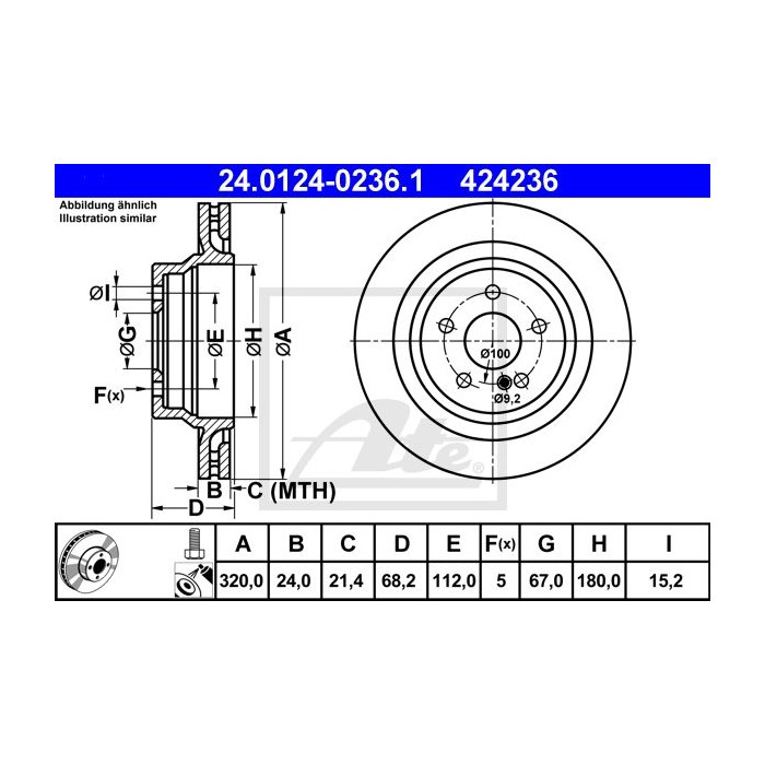ATE Bremsscheibe 24.0124-0236.1