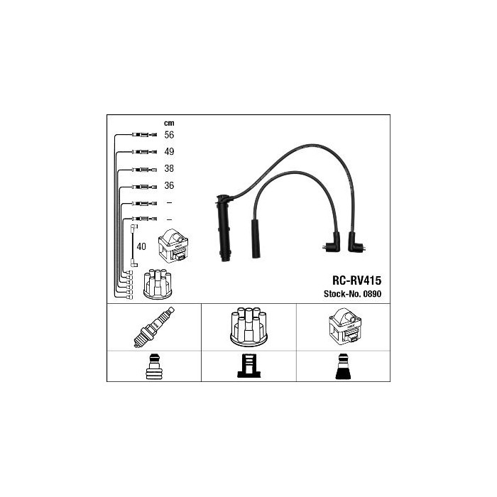 NGK Zündleitungssatz 0890