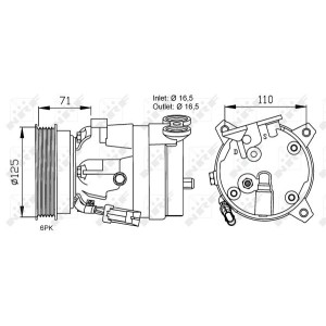 NRF Kompressor, Klimaanlage 32023