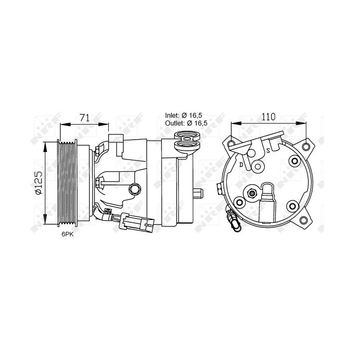 NRF Kompressor, Klimaanlage 32023