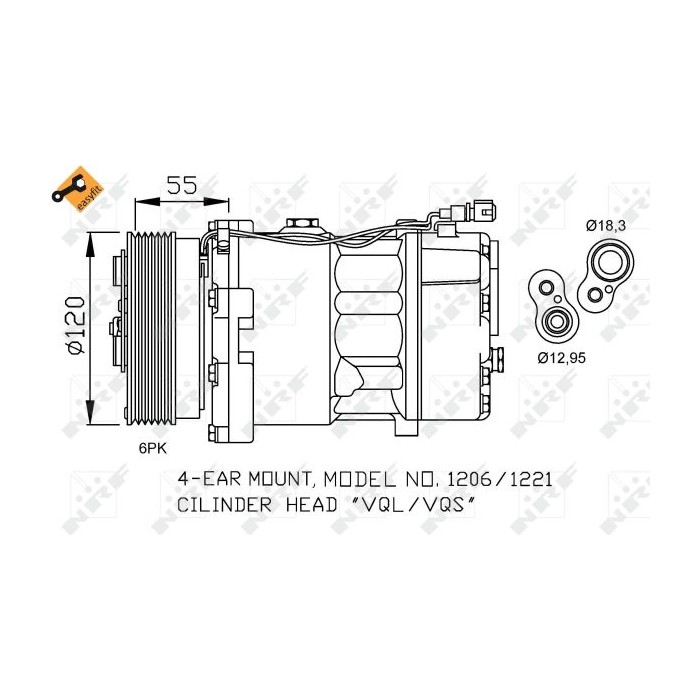 NRF EASY FIT Kompressor, Klimaanlage 32064